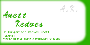 anett kedves business card